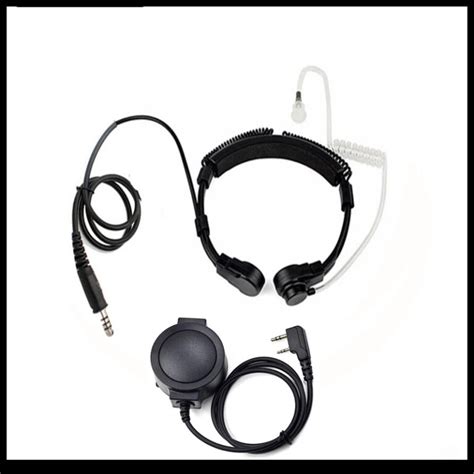 New Tactical Throat Mic Earpiece Headset Microphone Nato Plug For