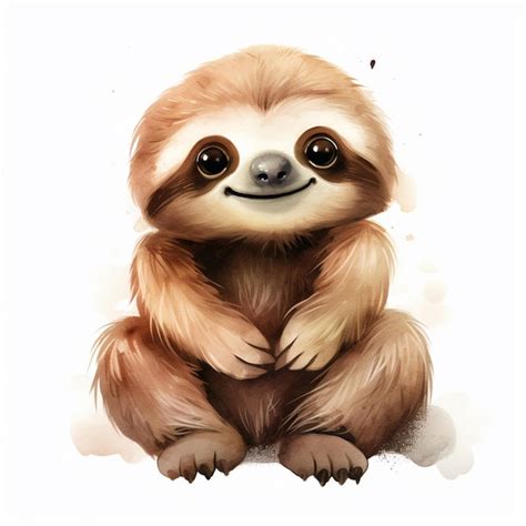 Premium Ai Image There Is A Drawing Of A Sloth Sitting On The Ground