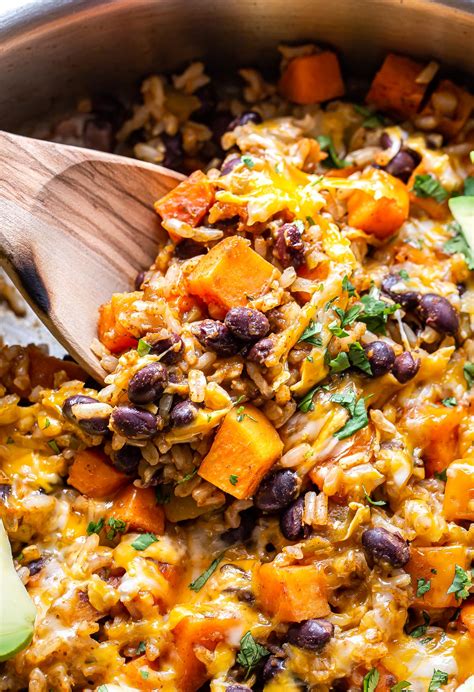 Southwest Sweet Potato Black Bean And Rice Skillet Recipe Runner