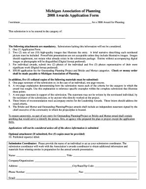 Fillable Online Awards Application Form Fax Email Print Pdffiller