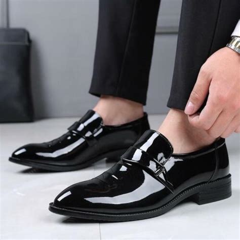 Men Slip On Black Patent Leather Tuxedo Loafer Office Wedding Formal Dress Shoes Ebay