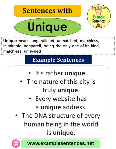 Sentences With Unique Definition And Example Sentences Example Sentences