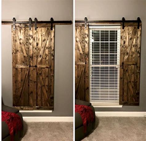 Barn Door Sliding Window Shutters Rustic House Home Decor Homemade Curtains