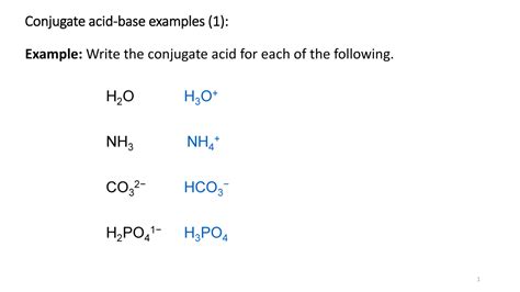 Module 4A Acid Base Equilibria Examples Solutions Conjugate Acid Base