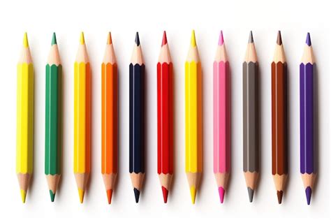 Premium Photo A Spectrum Of Color Fourteen Sharpened Pencils Aligned