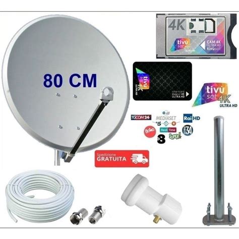 Kit Satellitare Da Cm Per Ricezione Canali Tiv Sat Con Modulo Cam