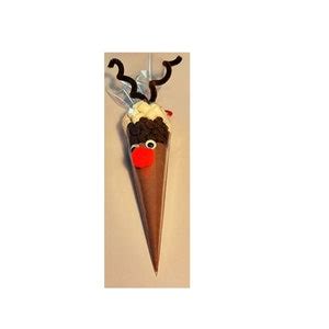 Reindeer Hot Cocoa Cone Christmas Party Favor Hot Chocolate Gift Stocking Stuffer Holiday