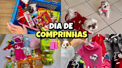 VLOG fui no shopping fazer compras comprei tapetes higiênicos