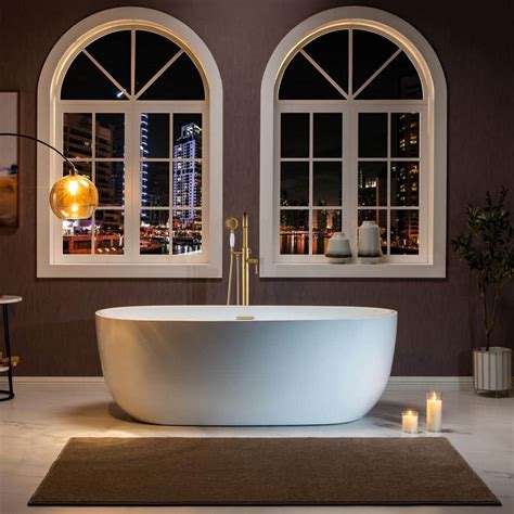 WOODBRIDGE Belleville 67 In Acrylic FlatBottom Double Ended Bathtub