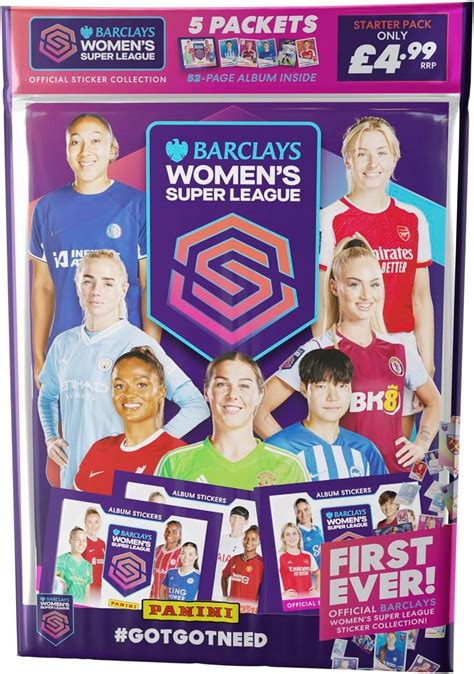 Купить Стартовый набор женских наклеек Panini Super League, 5 пакетиков ...