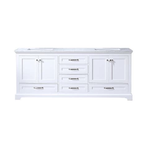 Lexora Dukes 80 In W X 22 In D White Double Bath Vanity And Carrara