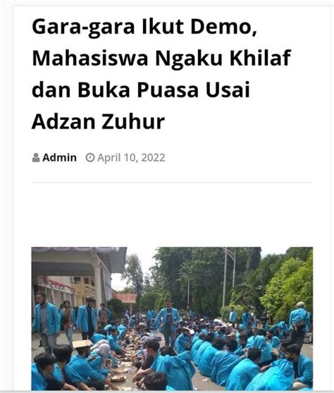 Cek Fakta Tidak Benar Foto Mahasiswa Buka Puasa Usai Azan Zuhur Karena