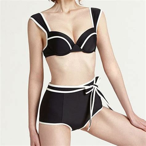 Vinroll Contrast Trim Bikini Set Yesstyle