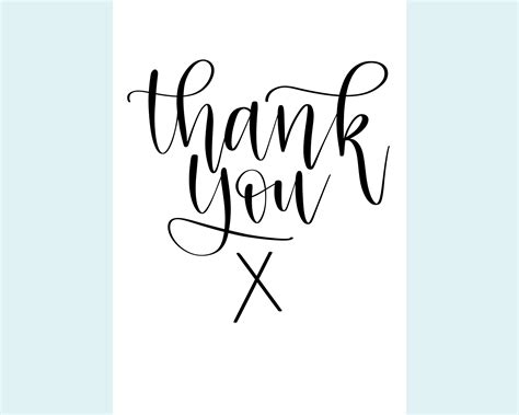 Thank You Card Handwritten Modern Calligraphy Thank You X Etsy