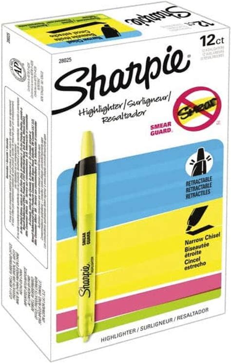 Sharpie Fluorescent Yellow Highlighter Chisel Tip Ap Nontoxic Ink