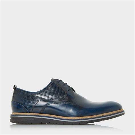 Chaussures Lacets Avec Semelle Color E Blazer Bleu Marine Cuir Dune