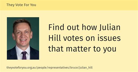 Julian Hill MP, Bruce — They Vote For You