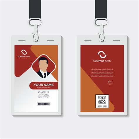 Modern Identity Card Design For Corporate With Mockup Minimal Red Id