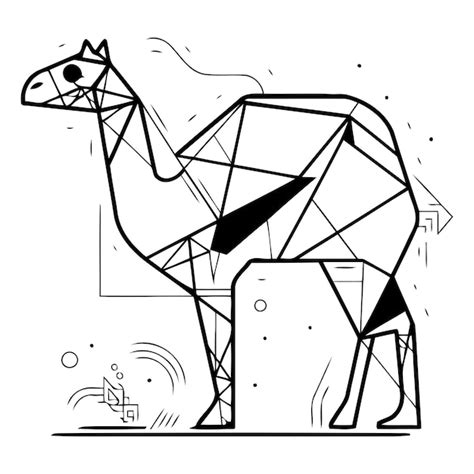 Premium Vector Camel Vector Illustration Geometric Camel Isolated On