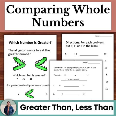 Comparing Whole Numbers Worksheets