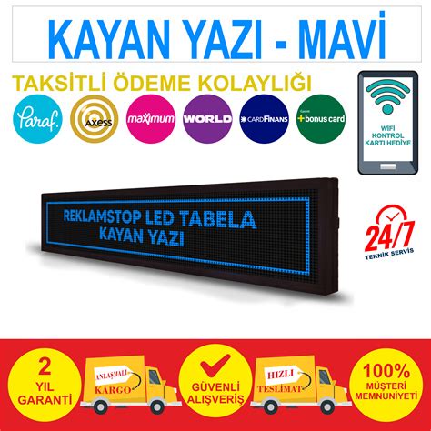 Kayan Yazı 16160 Mavi Led Tabela reklamstop