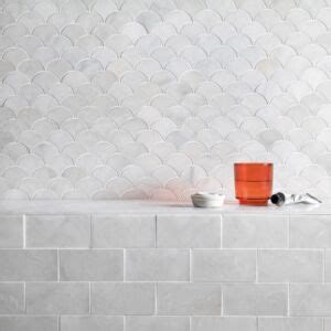 Calacatta Pearl Marble Scallop Shell Mosaic Tiles Fast Delivery