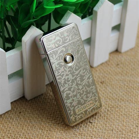 Buy Jobon Luxury Electronic Arc Rechargeable Cigarette Lighter Silver Wind Proof Usb Pulse