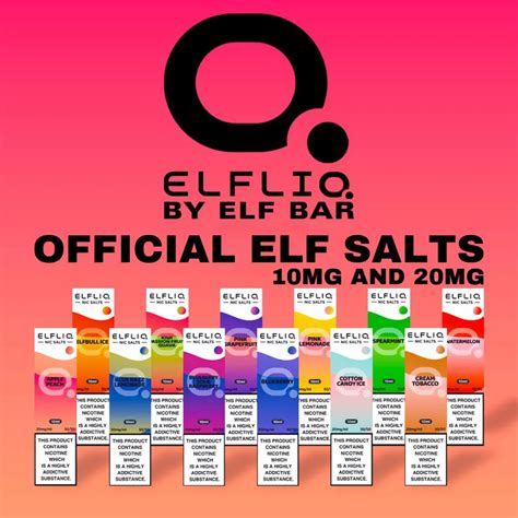 ELF LIQ NIC SALT ELFLIQ ELF BAR ELIQUID 10ML 10MG 20MG VAPE JUICE ALL