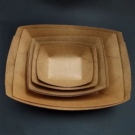 Disposable Kraft Paper Boat Tray For Fruit Nuts Chips Cookie China