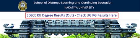 Sdlce Ku Degree Results Link Out Kakatiya University Ug Pg