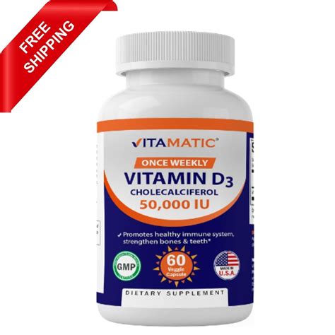 Vitamatic Vitamin D3 50 000 Iu Weekly Dose 60 Veggie Capsules For Sale Online Ebay