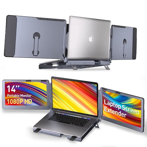 Maxfree F2 Extended Attachable Extension Triple Screen Laptop Monitor ...