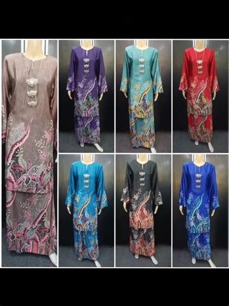 Baju Kurung Pahang Batik Delisha KB23033 Seta Pura Silk BBSdgn Lazada