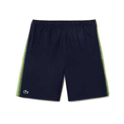 Short Homme LACOSTE tennis en polyester recyclé bleu marine chez DM Sports