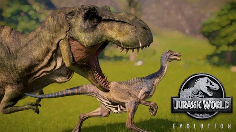 T Rex Hunting Down The Gallimimus Herd Jurassic World Evolution