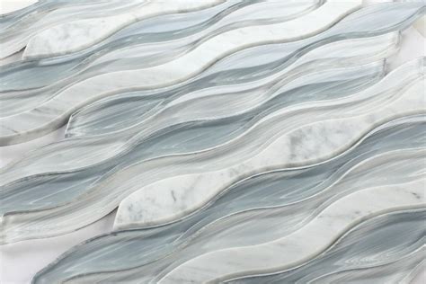 Elysium Water Carrara Mosaic Tile In Goose Waterjet Mosaic Tile Grey