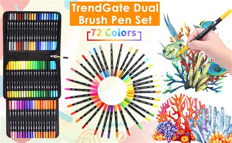 TrendGate Dual Brush Pen Set 72 Farben Fineliner Und Pinselstifte Set