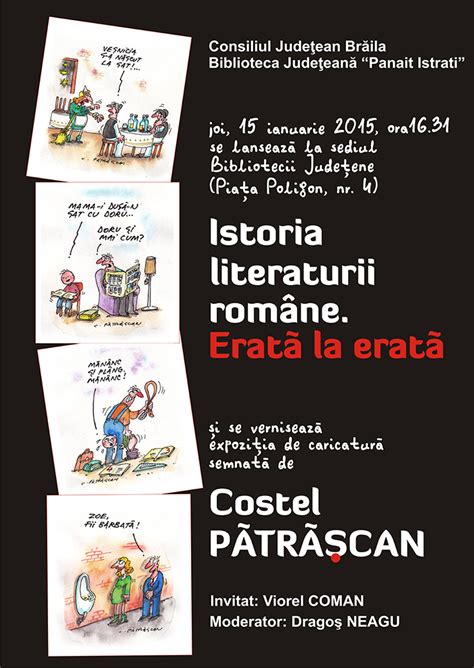 Lansarea Istoriei literaturii române Erată la erată și vernisajul