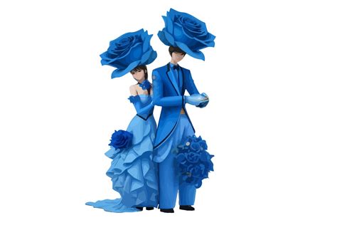 Blue Flowers Rose Couple Love Graphic by Mousumebd · Creative Fabrica