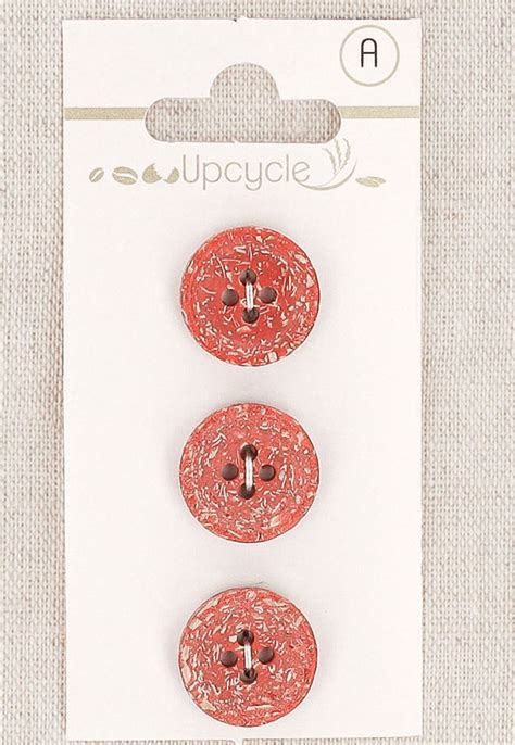 Carte De 3 Boutons Rouge 15 Mm 4 Trous Fantaisies Rascol