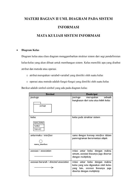 Materi Bagian Ii Uml Diagram Pada Sistem Informasi Materi Bagian Ii