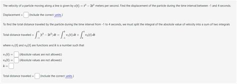 Solved The Velocity Of A Particle Moving Along A Line Is Chegg