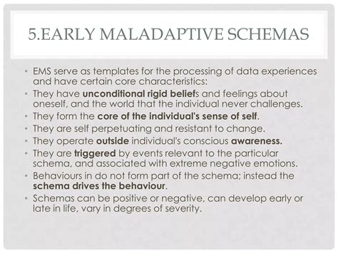 Lecture Schema Therapy Overview Early Maladaptive Schemas Ppt