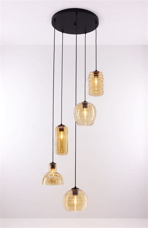 Videlamp Hanglamp Cm Lichts Amber Goud