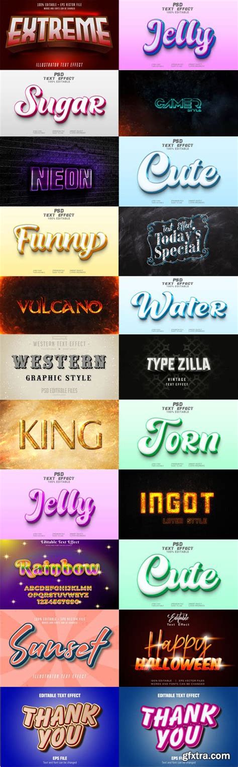 Text Effects Styles For Photoshop Illustrator Gfxtra