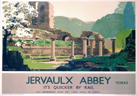 Vintage Railway Art Poster Jervaulx Abbey North Yorkshire Ebay