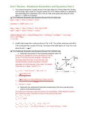 Rotational Kinematics And Dynamics Review Part Ak Pdf Unit