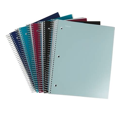 Staples Accel Durable Poly Cover Notebook, 5 Subject, 8-1/2" x 11 ...