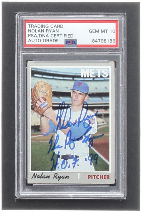 Nolan Ryan Signed Topps Inscribed The Ryan Express H O F