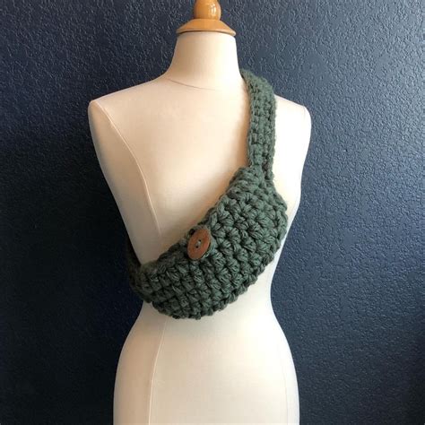 Crochet Fanny Pack Green Crochet Bum Bag Crochet Cross Body Etsy